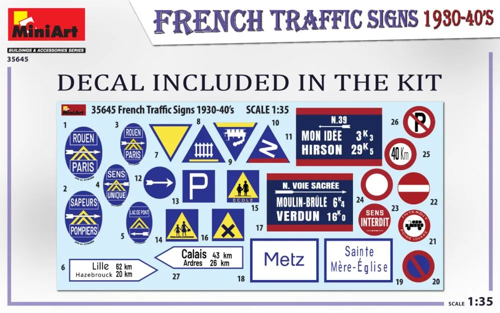 French Traffic Signs 1930-40's 1:35