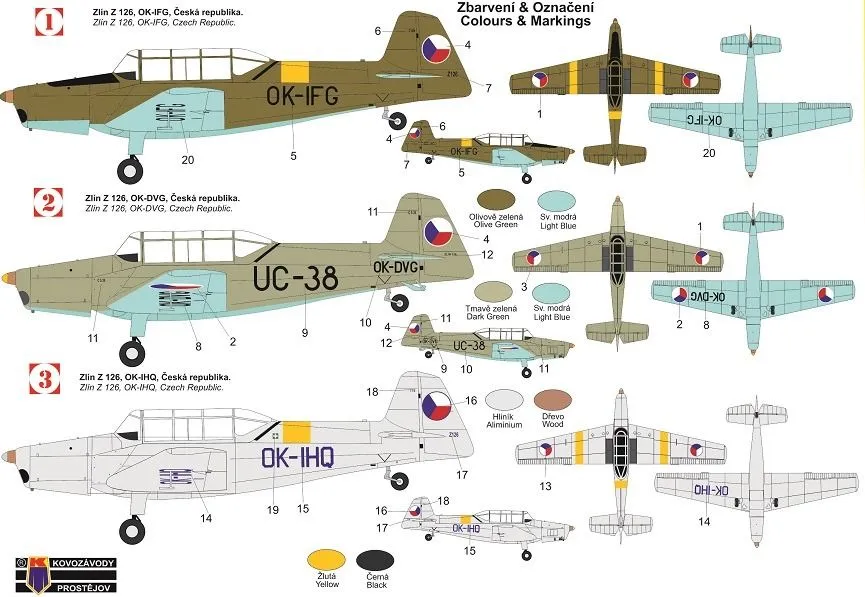 Zlin Z-126 Would-Be-Military Liveries 1:72