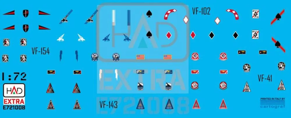 F-14A/D helmet & dress sewing marlkings VF-143 VF-213 VF-41 1:72