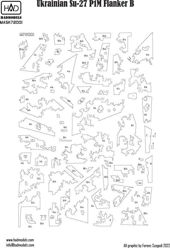 Su-27P1M Digital Camouflage MASK 1:72