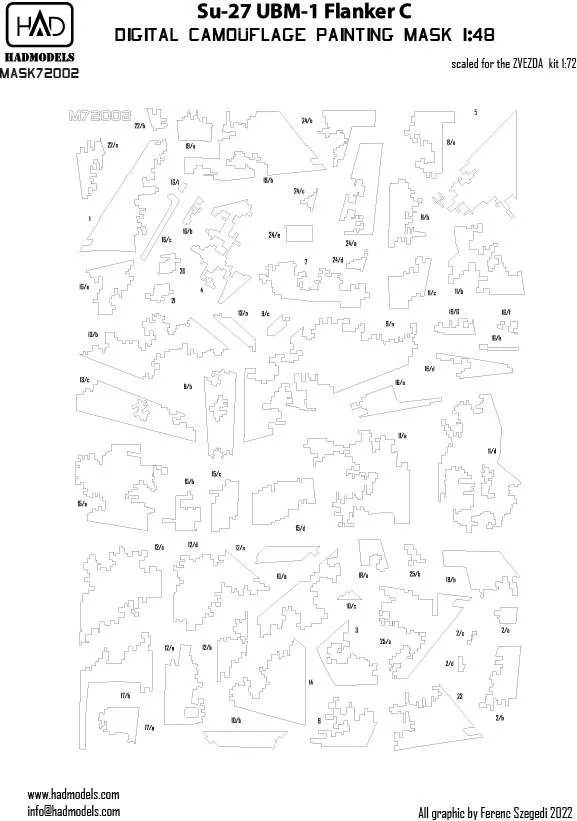 Su-27 UBM-1 Uklrainian Digital Camouflage MASK 1:72