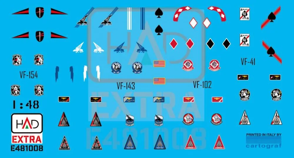 F-14A/D helmet & dress sewing markings VF-143 VF-213 VF-41 1:48