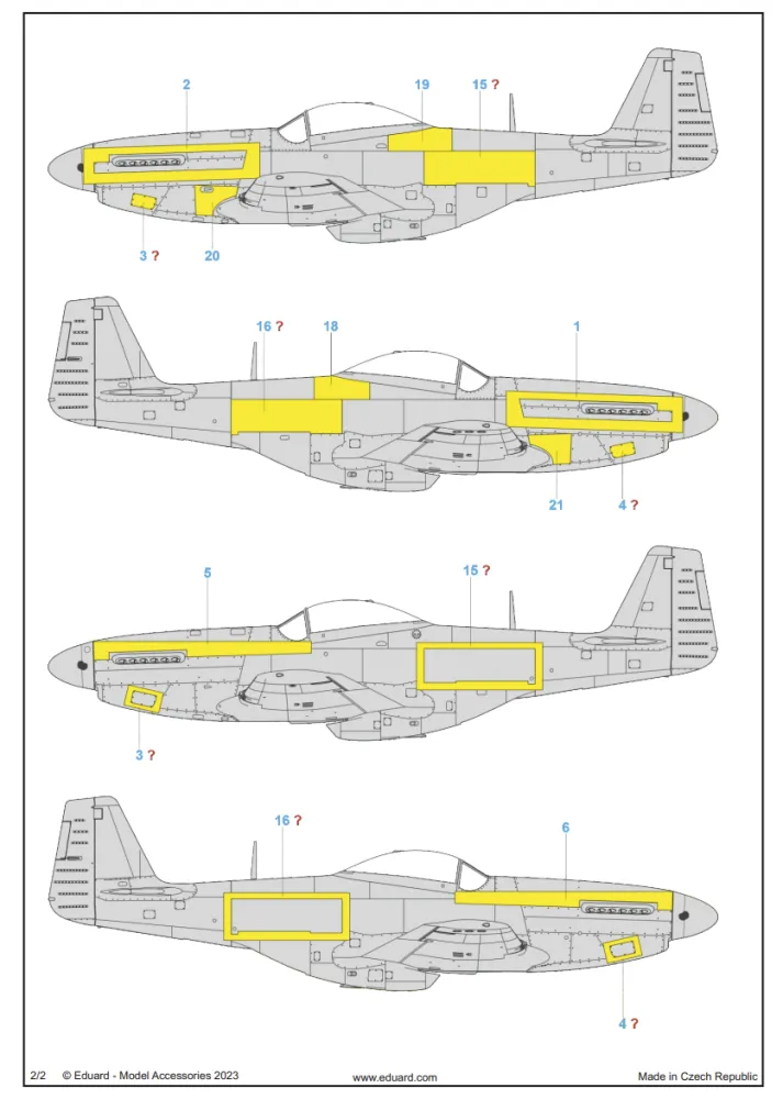 P-51D surface panels MASK 1:48