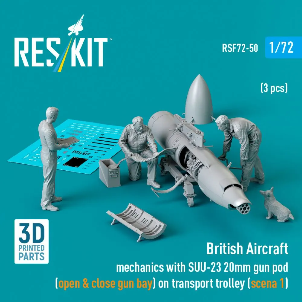 British Aircraft mechanics with SUU-23 20mm gun pod 1:72