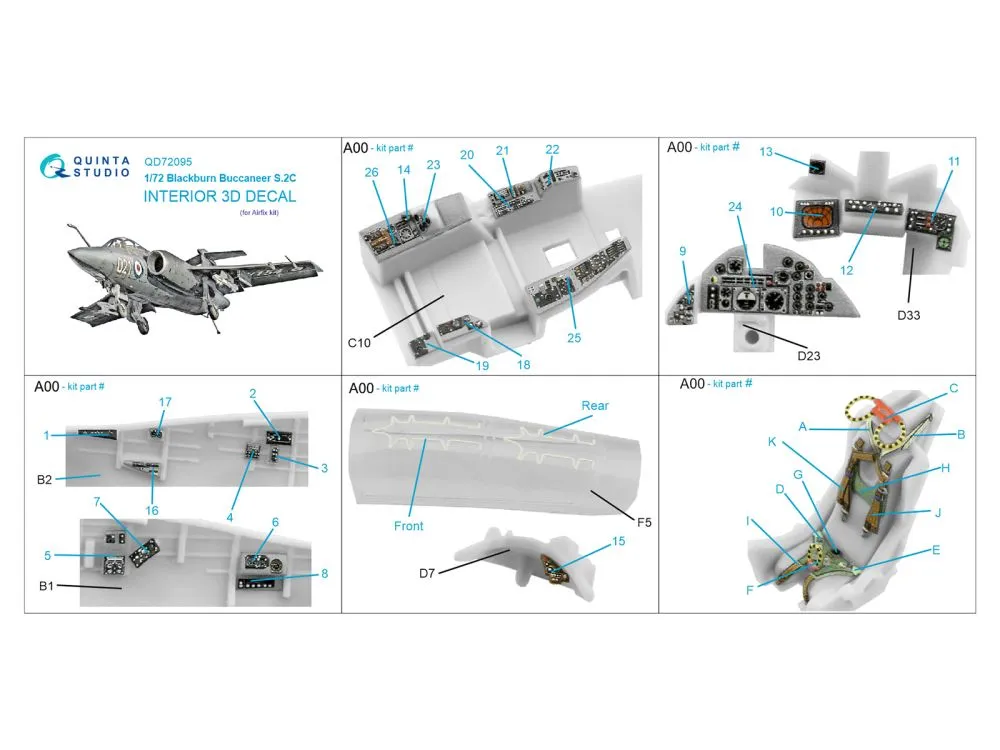 Buccaneer S.2C interior for Airfix 1:72