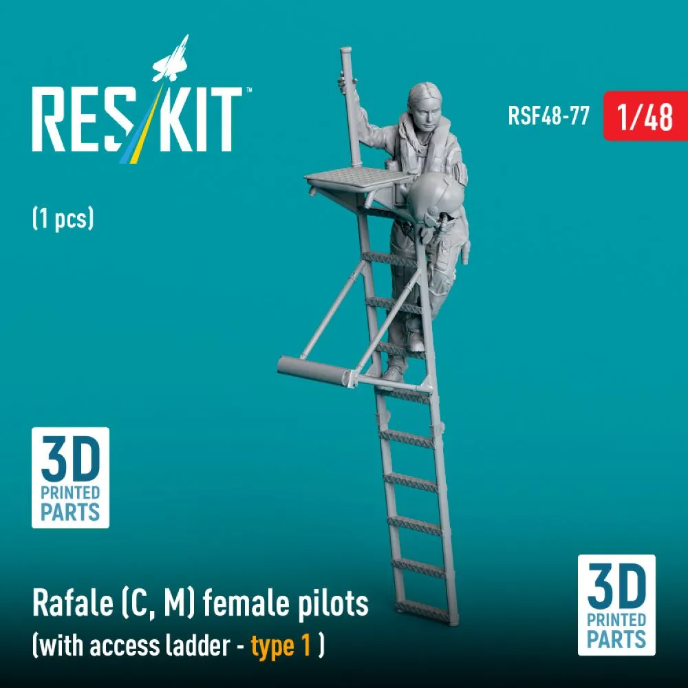 Rafale (C, M) female pilot (with access ladder - type 1) 1:48