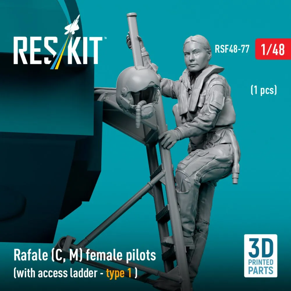 Rafale (C, M) female pilot (with access ladder - type 1) 1:48