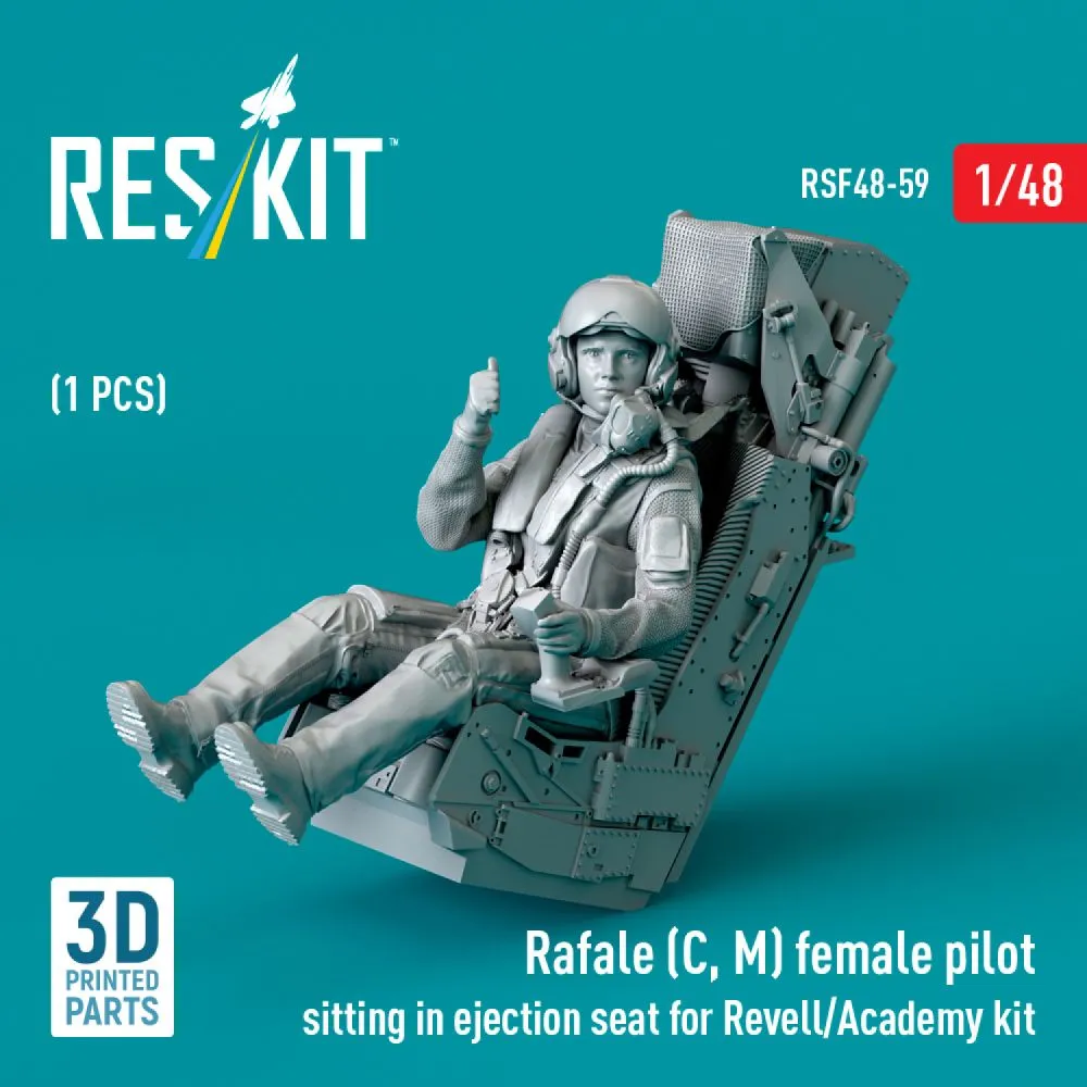 Rafale (C,M) female pilot sitting in ejection seat 1:48