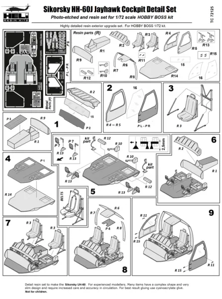 Sikorsky HH-60J Jayhawk Cockpit set 1:72