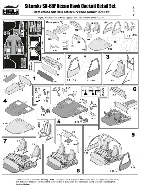 Sikorsky SH-60F Ocean Hawk Cockpit set 1:72