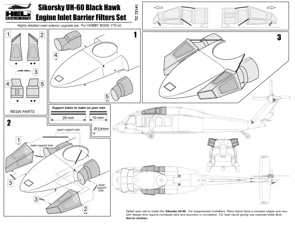 Sikorsky UH-60 Black Hawk Engine Filters (Hase.) 1:72