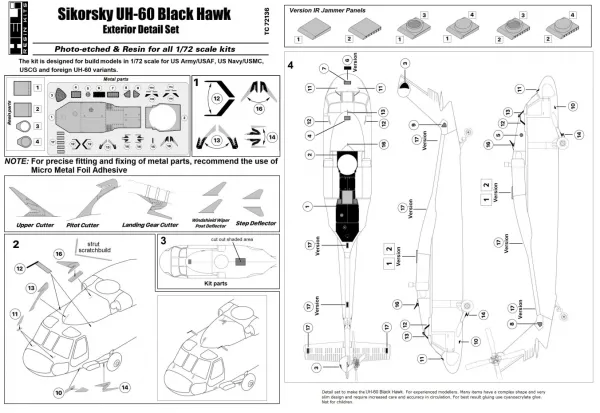 Sikorsky UH-60 Black Hawk Exterior Detail Set 1:72