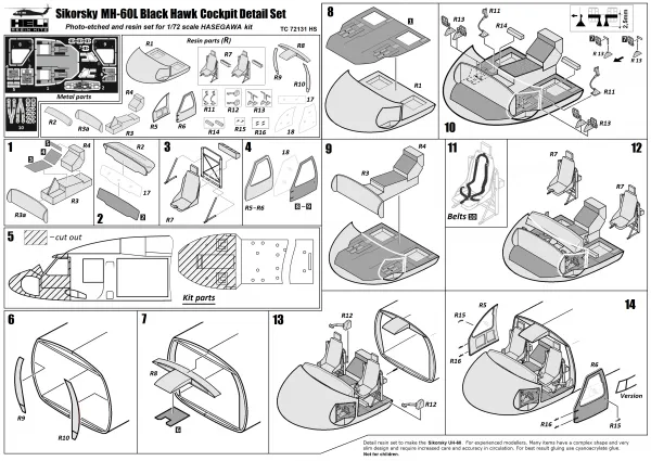 Sikorsky MH-60L Black Hawk Cockpit 1:72
