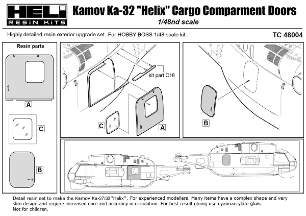 Ka-32 Helix-C Sliding Door & Emergency Hatch 1:48