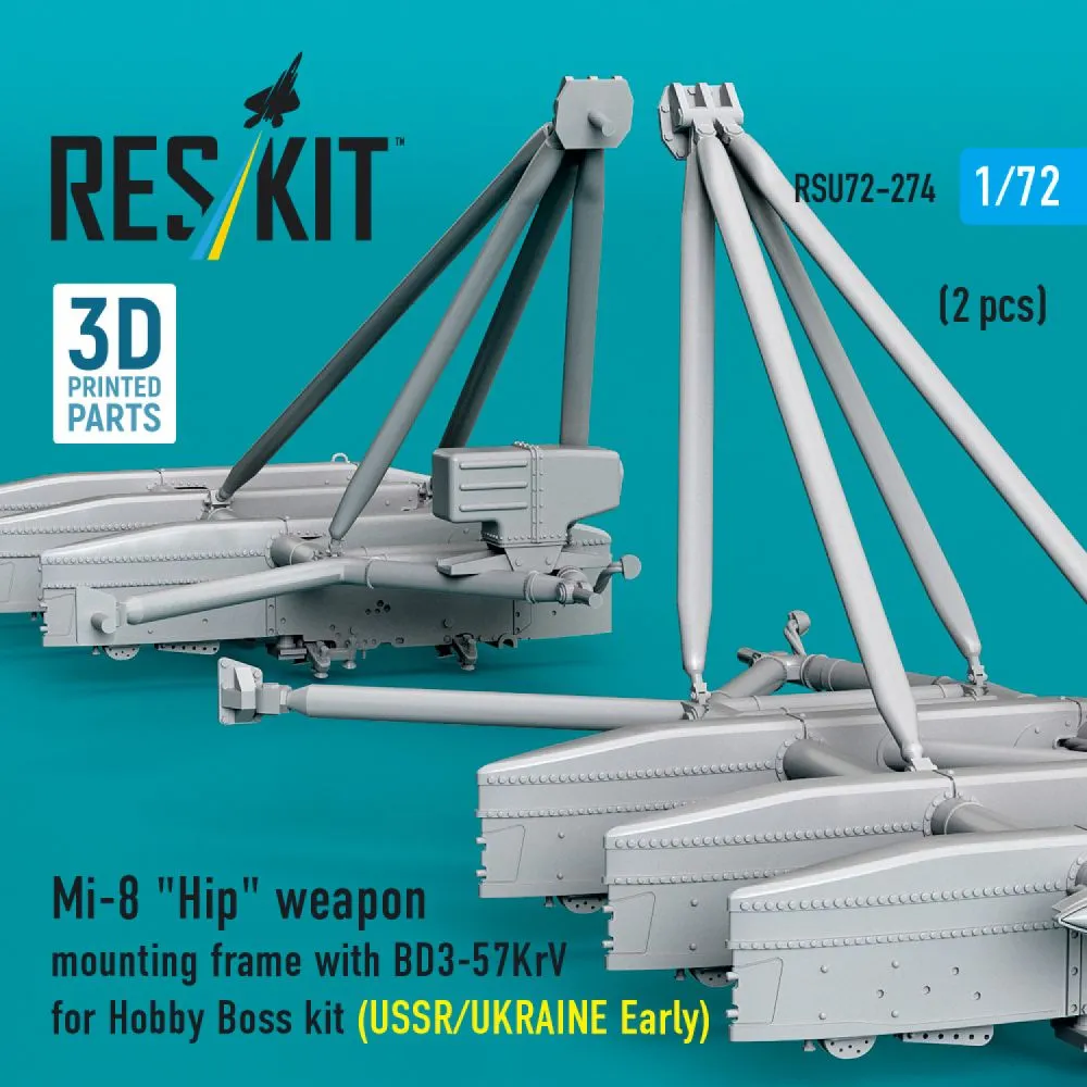 Mi-8 weapon mounting frame (early) w/ BD3-57KrV 1:72