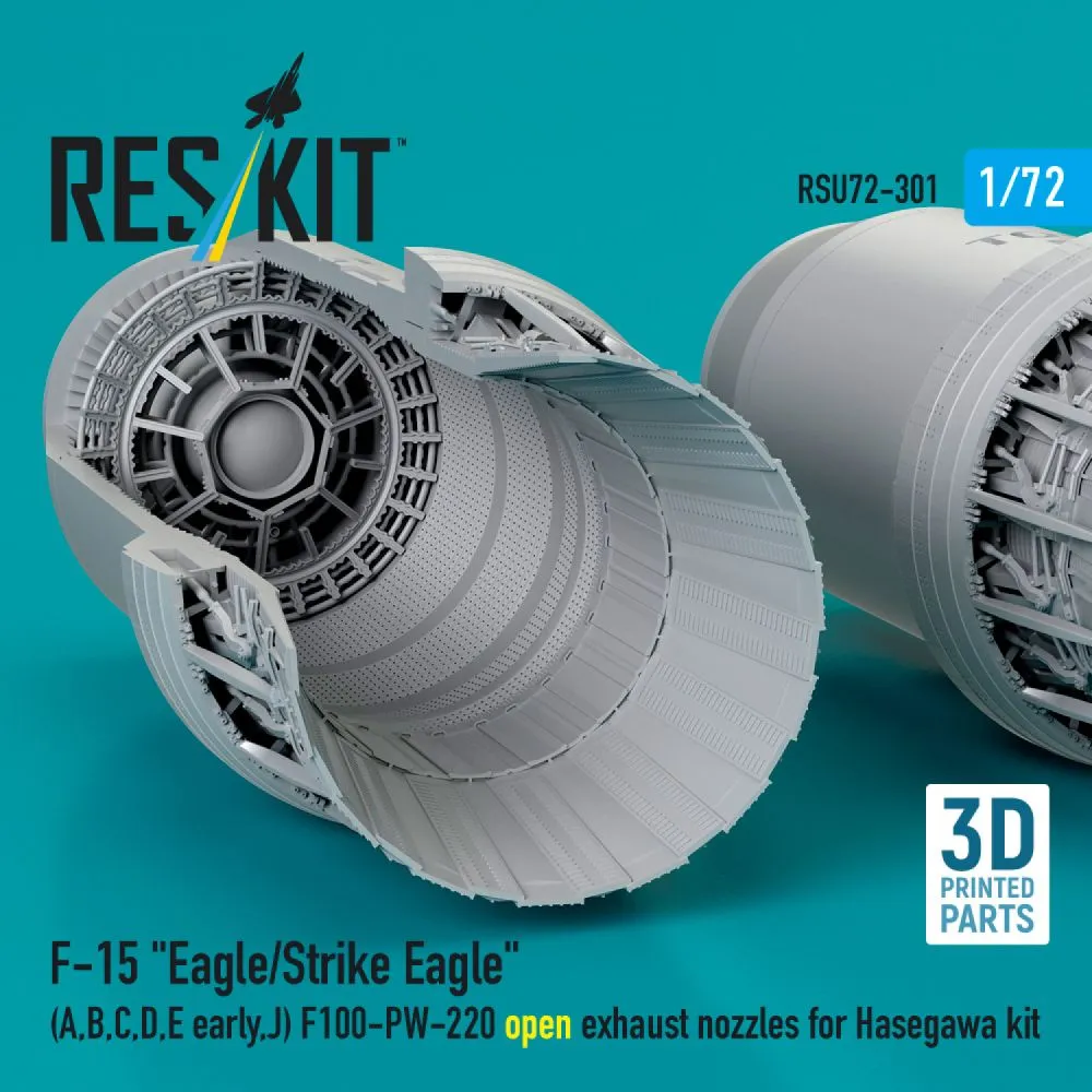 F-15 open exhaust nozzles for Hasegawa 1:72