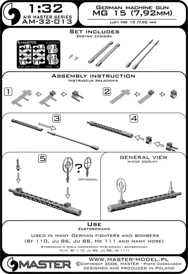 German aircraft machine gun MG 15 1:32