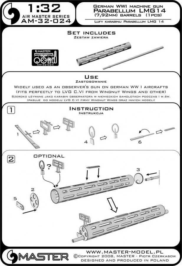 German WW I machine gun Parabellum LMG14 (1pcs) 1:32