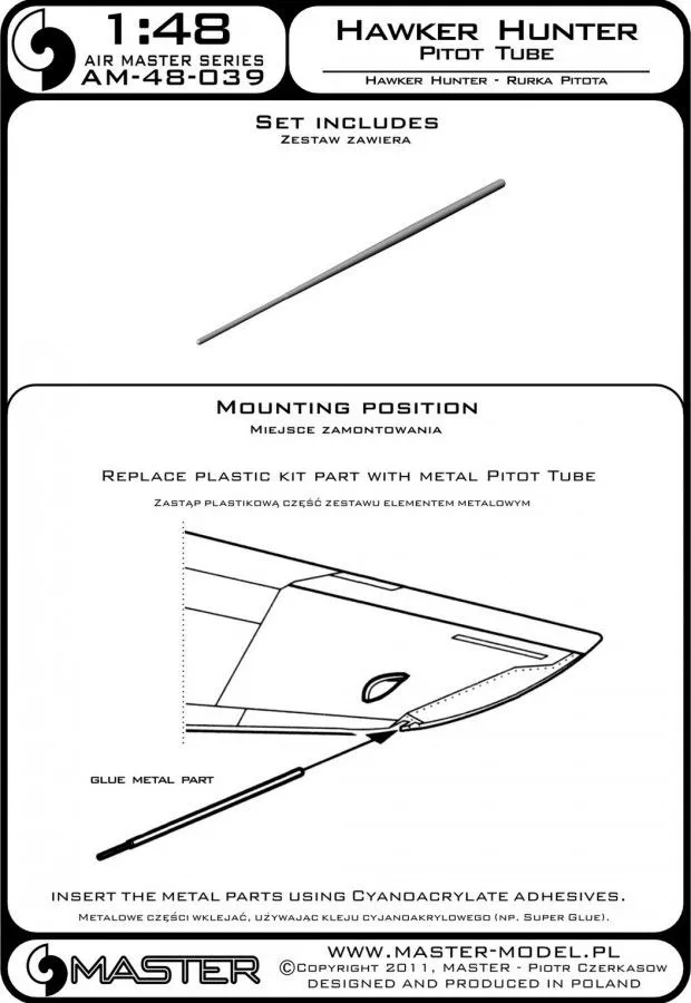 Hawker Hunter - Pitot Tube 1:48