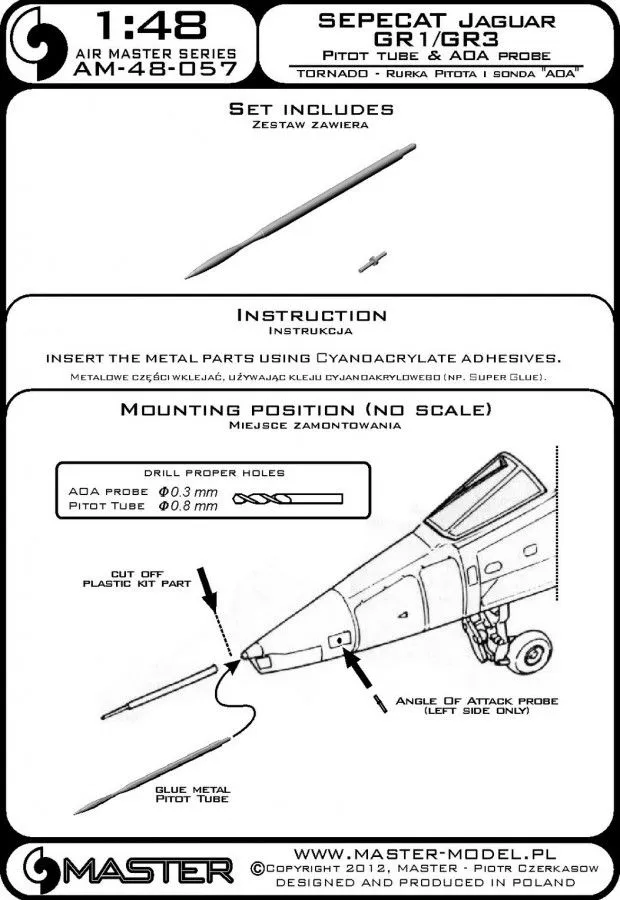 Jaguar GR1/GR3 Pitot Tube & A. Of A. probe 1:48