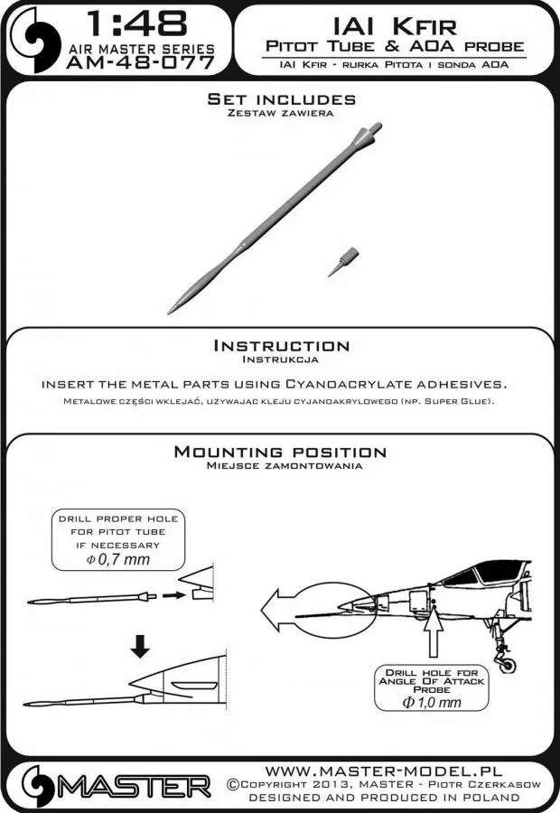 IAI Kfir - Pitot Tube & Angle Of Attack probe 1:48