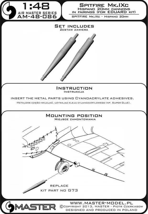 Spitfire Mk.IXc late version - Hispano in fairings 1:48