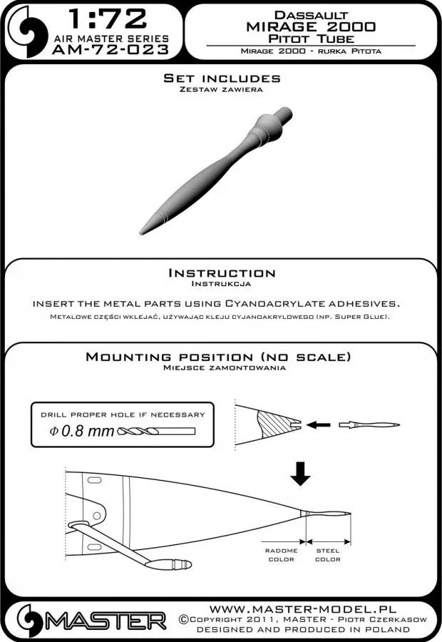 Mirage 2000 Pitot Tube 1:72