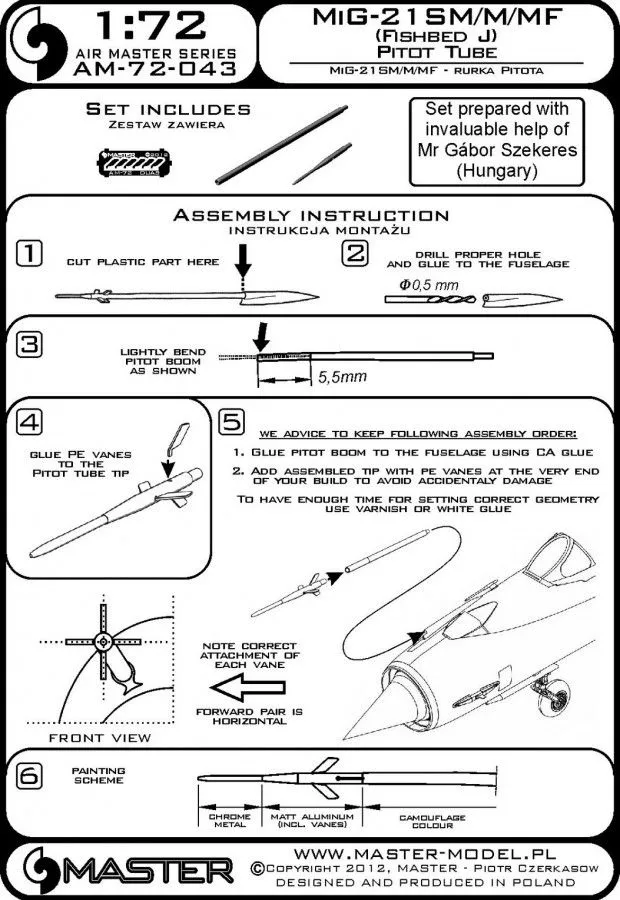 MiG-21SM/M/MF Fishbed J - Pitot Tube 1:72