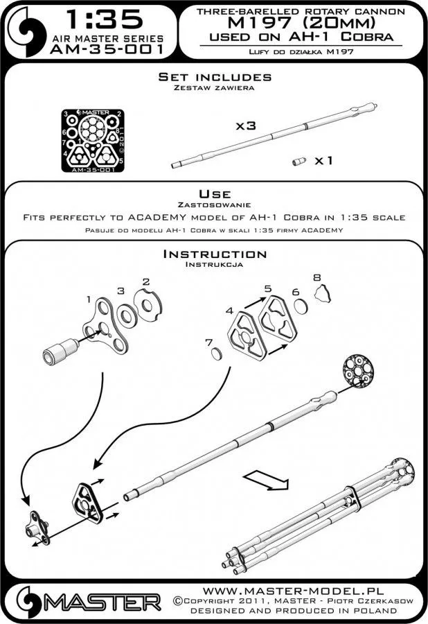 M197 - Three-barrelled rotary 20mm cannon 1:35