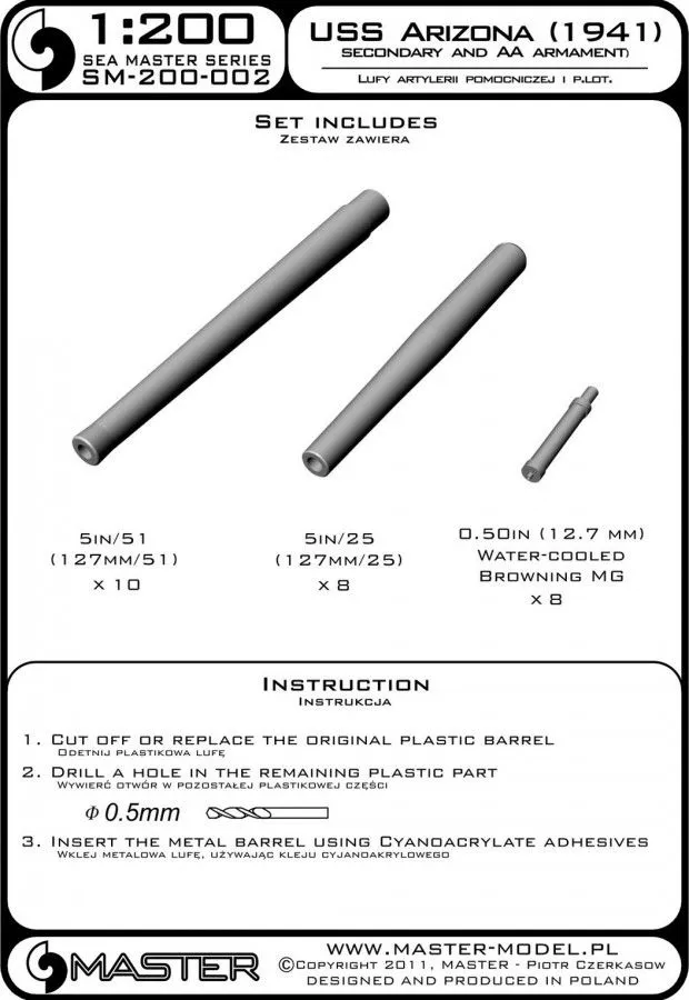 USS Arizona BB-39 (1941) - secondary and AA 1:200