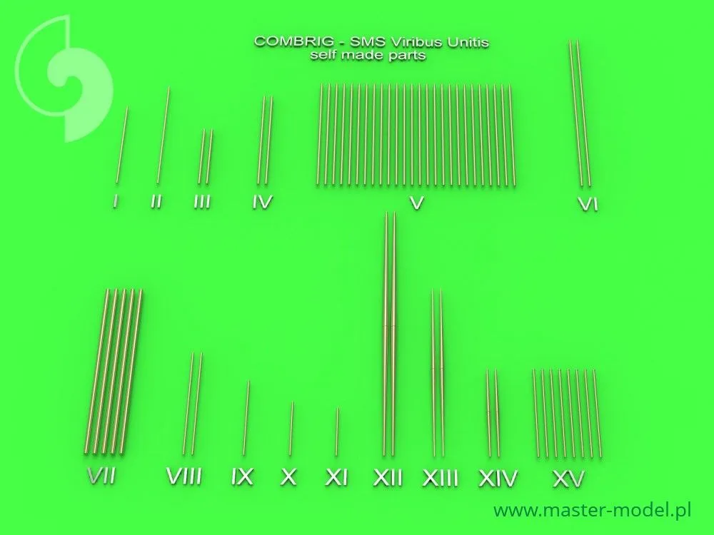 SMS Viribus Unitis - masts, yards and turned parts 1:350