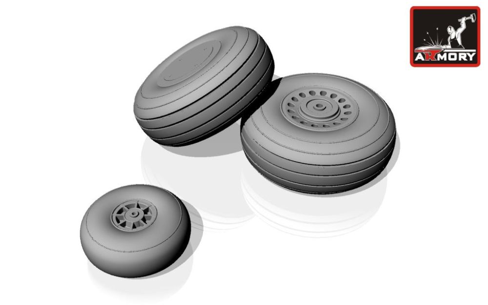 Douglas A-20A Boston wheels, early 1:48