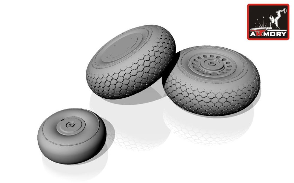 Douglas A-20C Boston wheels, mid 1:48