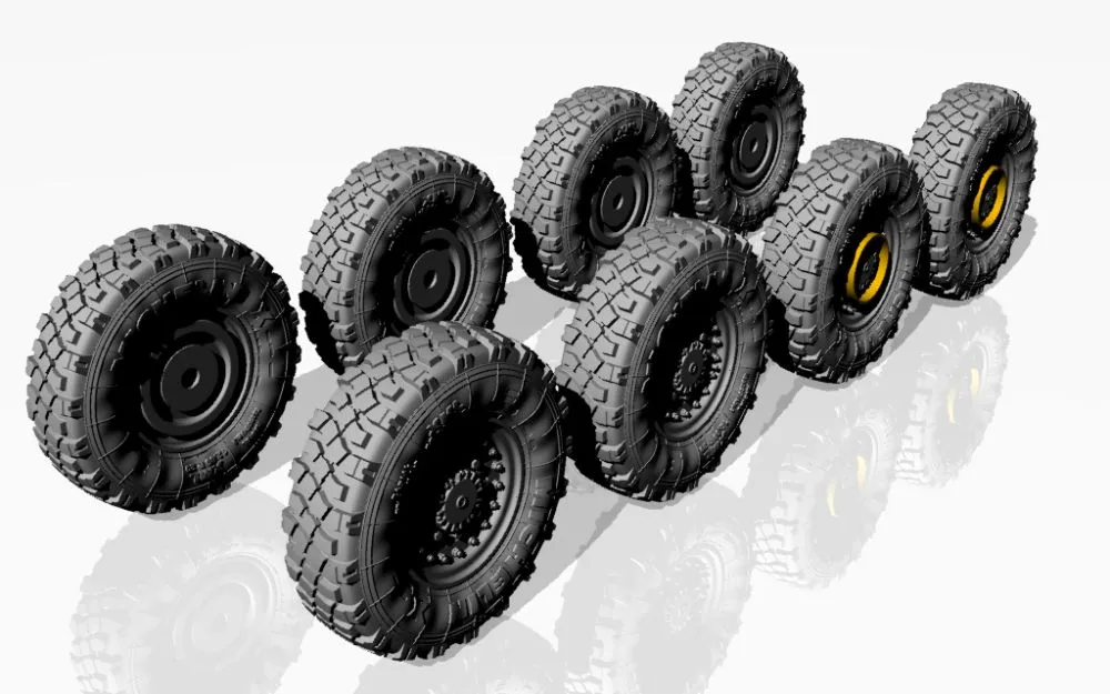 M1126 Stryker wheels w/ Michelin 12,00 R20 XML tires 1:72