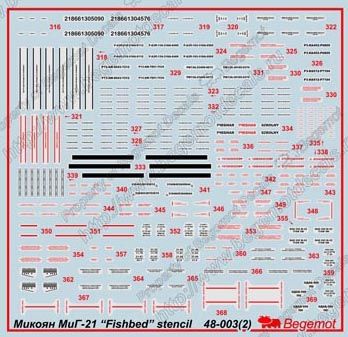 MiG-21 "Fishbed" russian stencil 1:48