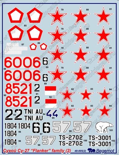 Su-27 "Flanker" family decal Part.II 1:48