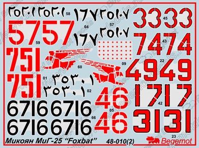 MiG-25 Foxbat - family Decals 1:48