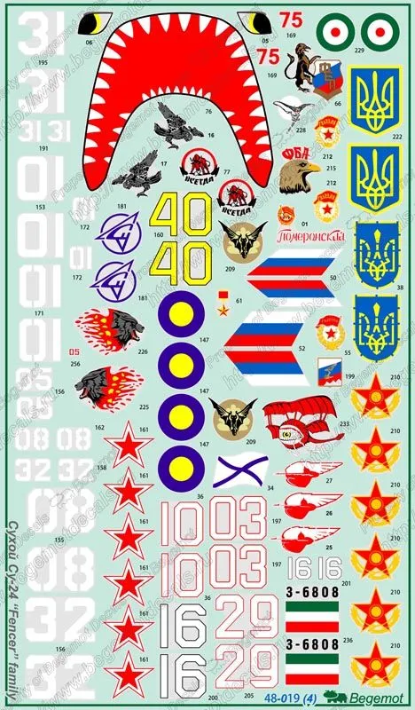 Su-24 "Fencer" family Decals 1:48