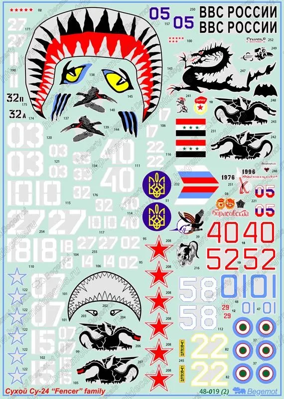 Su-24 "Fencer" family Decals 1:48