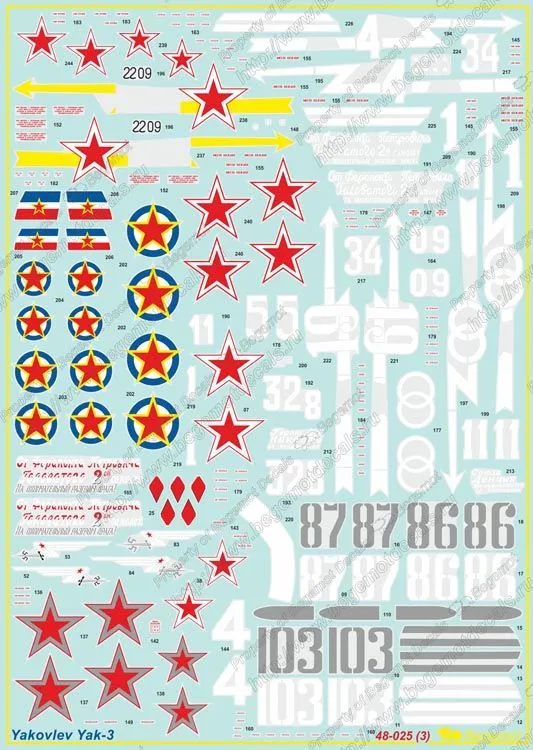 Yakovlev Yak-3 Decals 1:48