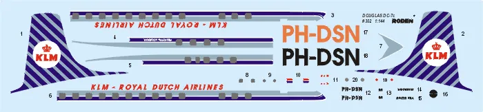 DC-7C "KLM Royal Dutch Airlines" 1:144