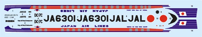DC-7C "Japan Air Lines" 1:144