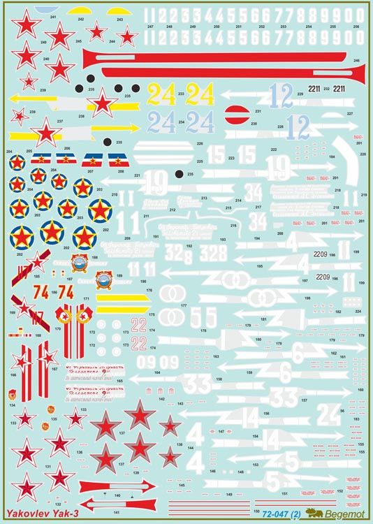 Yakovlev Yak-3 family Decals 1:72