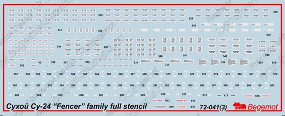 Su-24 "Fencer" family full stencil 1:72