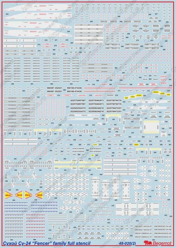 Su-24 "Fencer" family full stencil 1:48