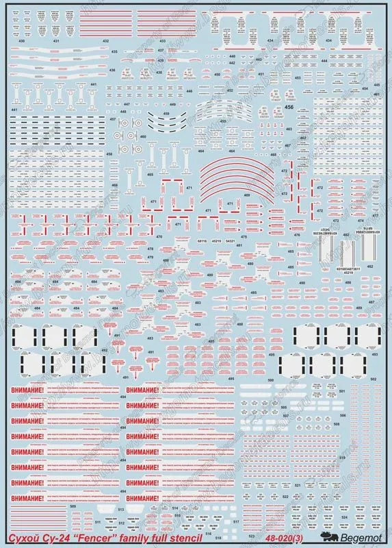 Su-24 "Fencer" family full stencil 1:48