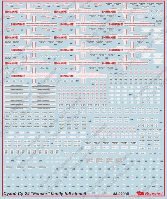 Su-24 "Fencer" family full stencil 1:48