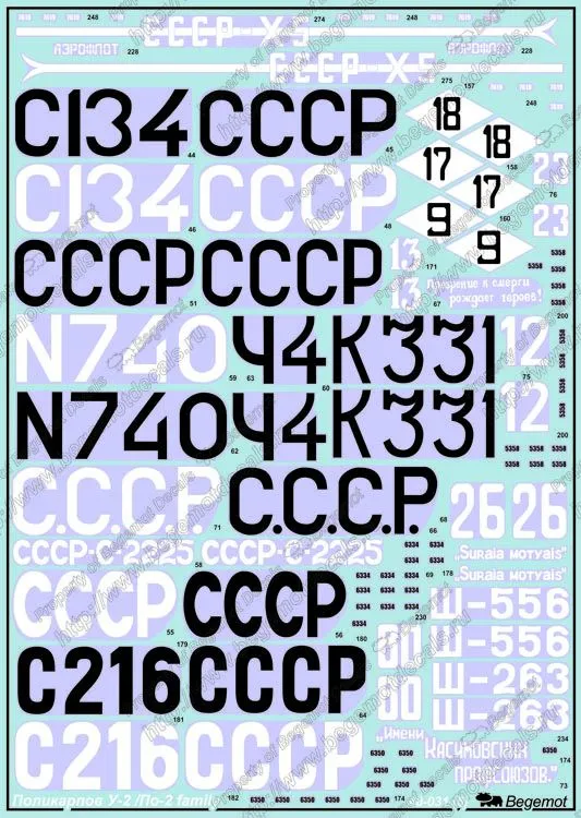 Polikarpov U-2/ Po-2 family Decals 1:48