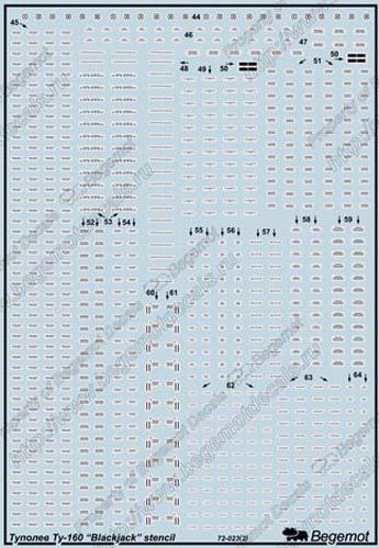 Tupolev Tu-160 "Blackjack" stencil 1:72
