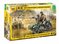 Soviet Motorcycle M-72 w/ Sidecar and Crew 1:35
